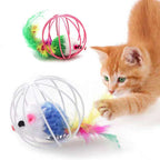 Cat Mouse Toy in Cage, Interactive Chase Toy for Indoor Cats