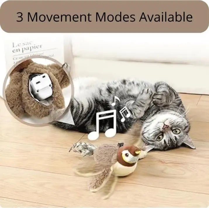 Interactive Flapping Bird Cat Toy – Rechargeable Catnip Plush