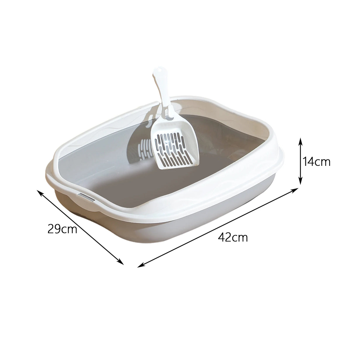 Large Cat Litter Box – Semi-Enclosed Toilet Tray with High Sides