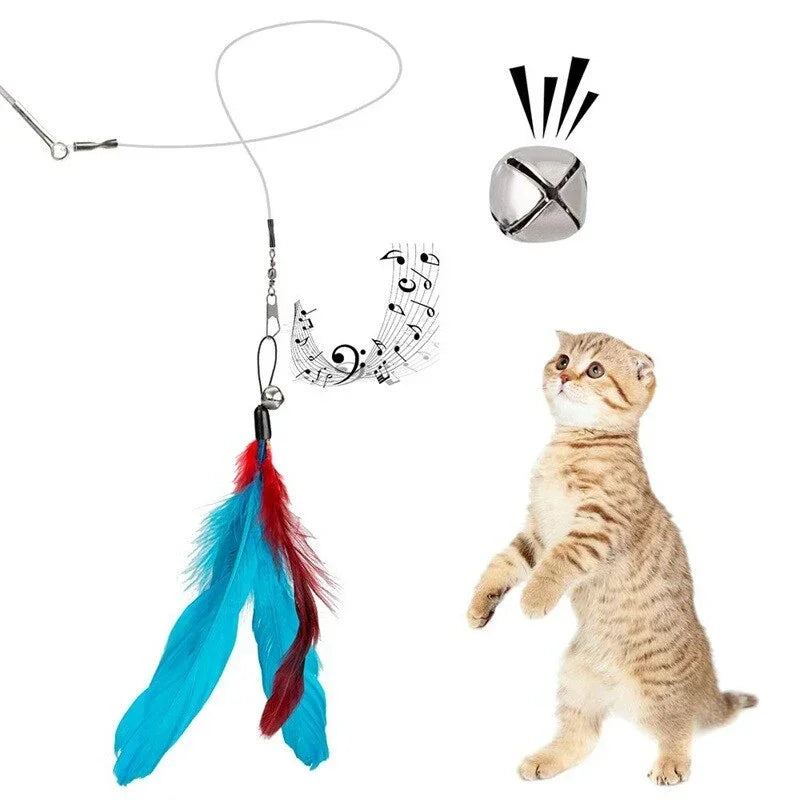 Cat Feather Wand Toy – 11 Piece Retractable Teaser Set