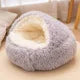 Covered Cat Bed – 2-in-1 Plush Cave Bed for Cats & Small Dogs