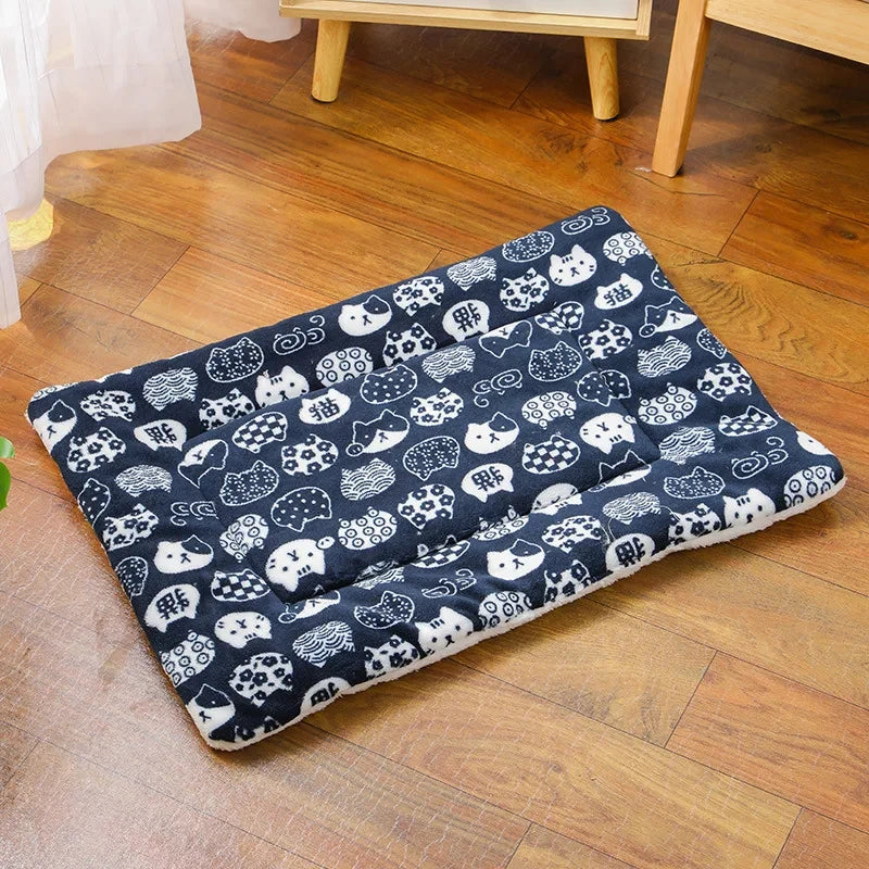 Cat Sleeping Mat – Soft Plush Winter Bed for Cats & Small Dogs