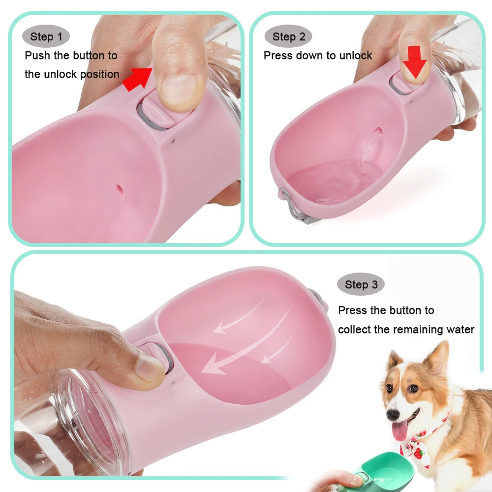 Portable Dog Water Bottle – Leakproof Travel Drinking Cup