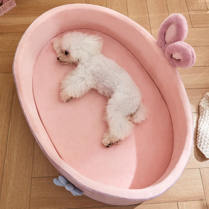 Bolster Dog Bed – Washable Soft Bed with Raised Sides & Non-Slip Base