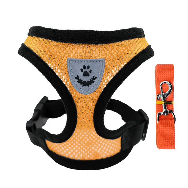 Adjustable Dog Harness Vest, Mesh Puppy Walking Harness