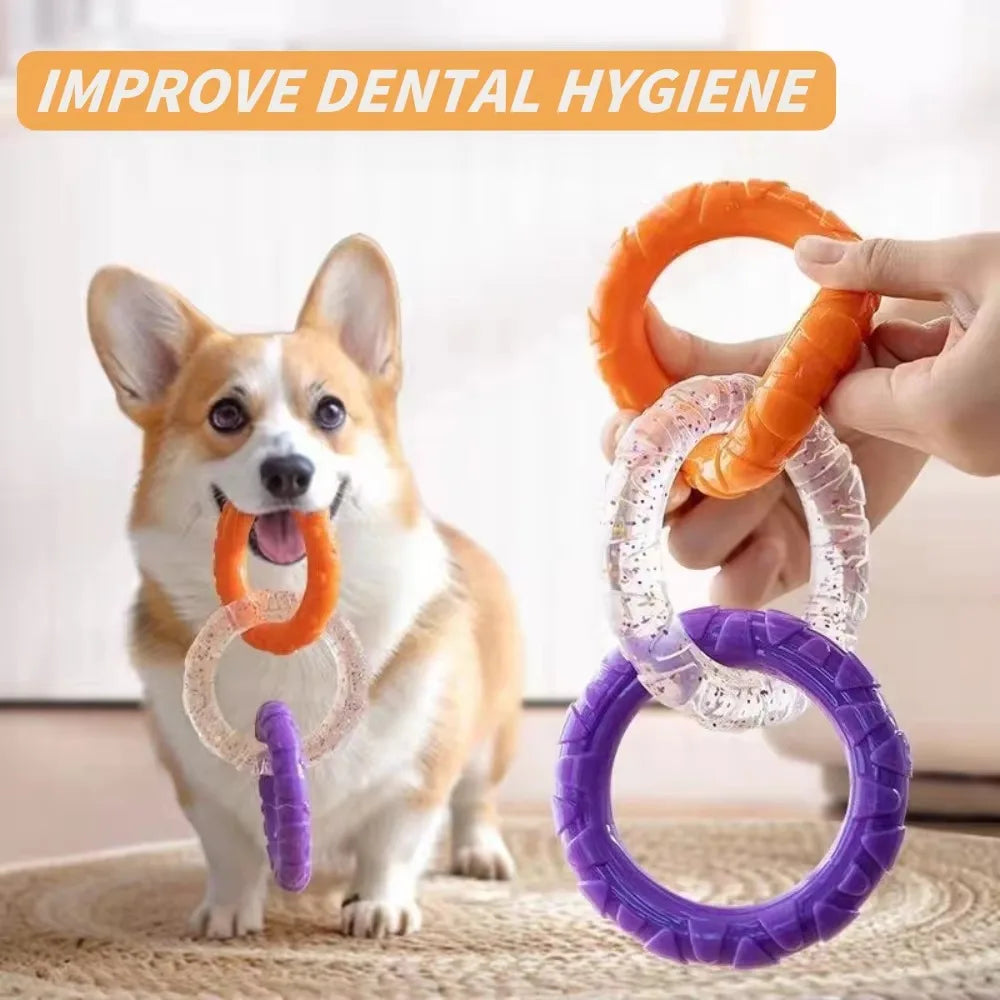 Dog Chew Toy Rubber Ball for Teeth Cleaning & Training