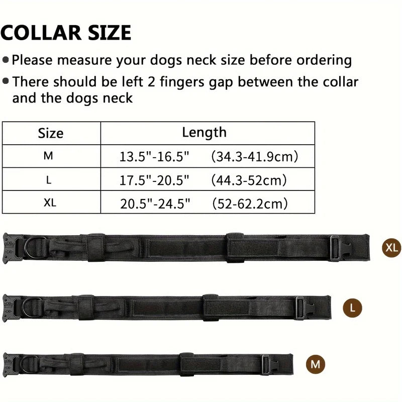 Tactical Dog Collar – Adjustable Nylon Training Collar with Handle