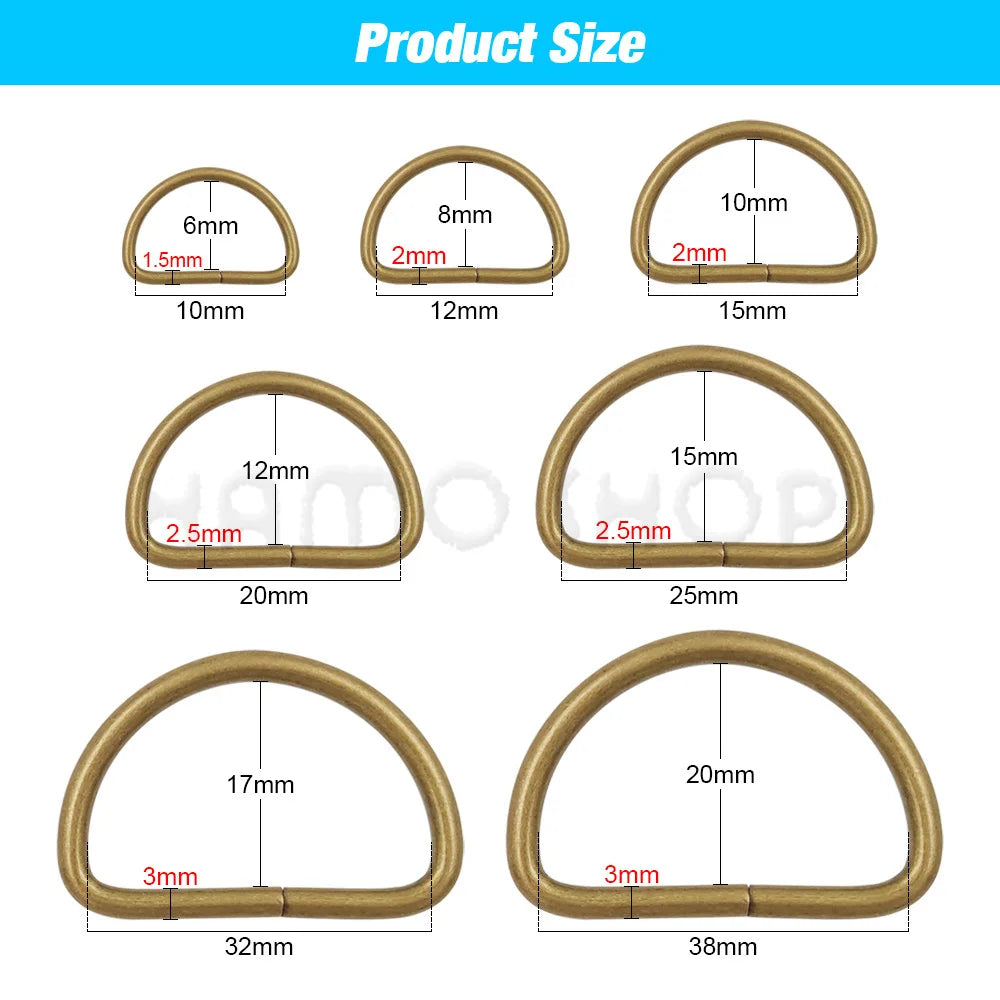 Metal D Ring Buckle – Bag Strap Hardware for Leather Craft DIY