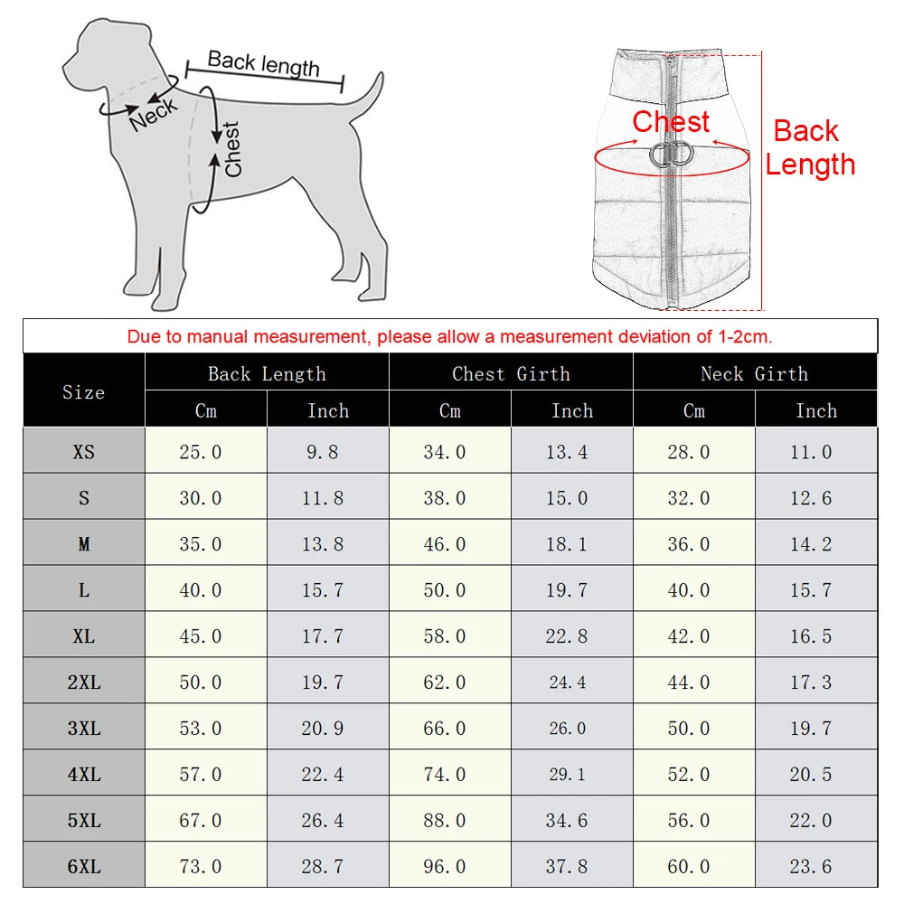 Winter Dog Coat – Waterproof Warm Jacket for Small to Large Dogs