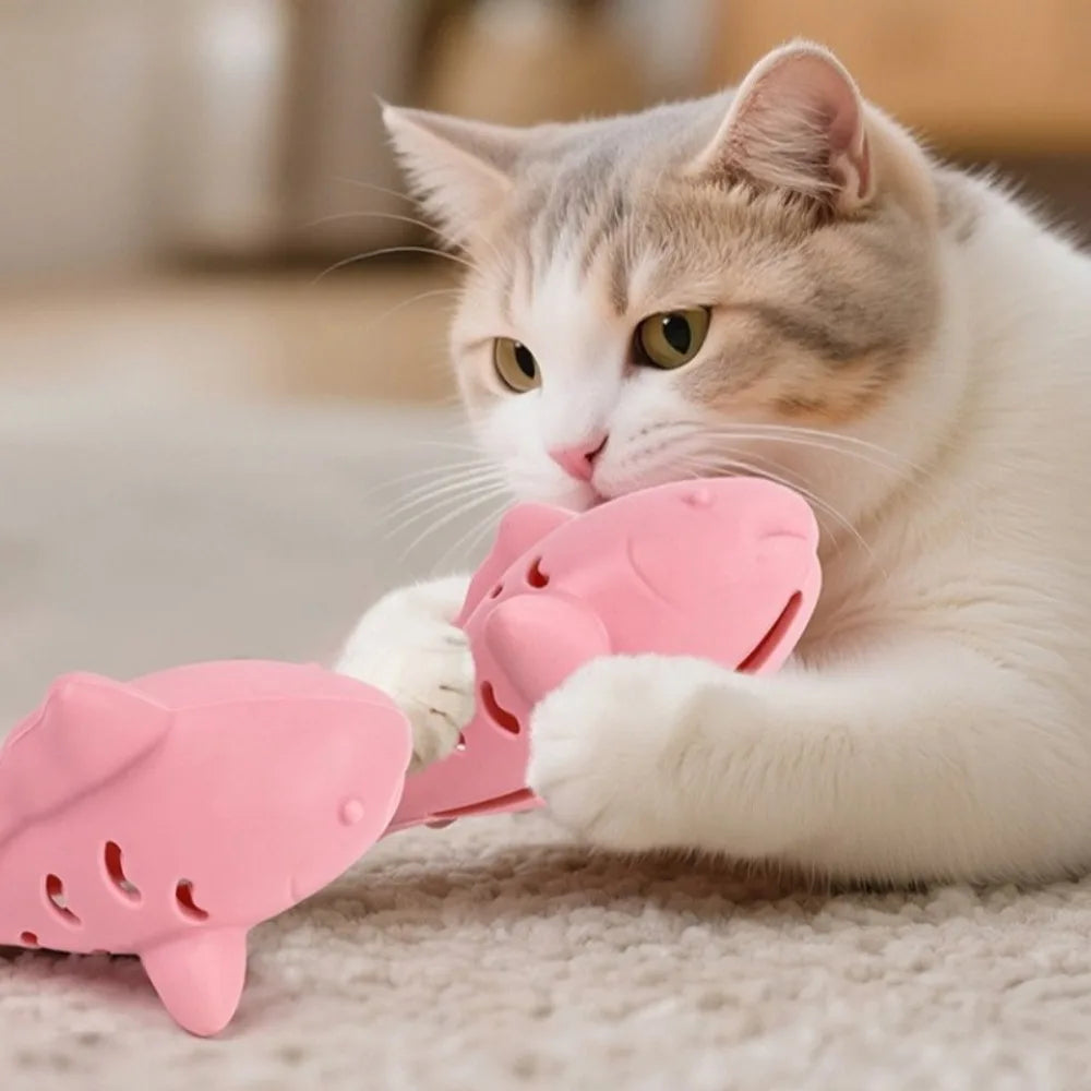 Interactive Fish Cat Toy – Silicone Chew & Treat Toy