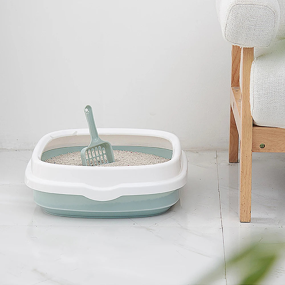 Cat Litter Box – Semi-Closed Toilet Tray with Scoop