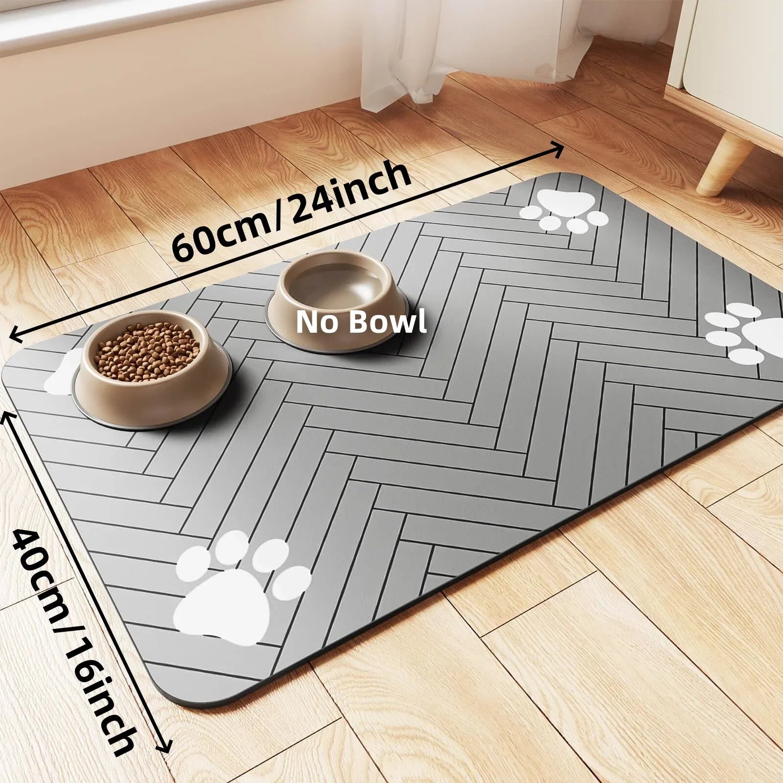 Pet Feeding Mat, Absorbent Waterproof Bowl Mat for Dogs & Cats