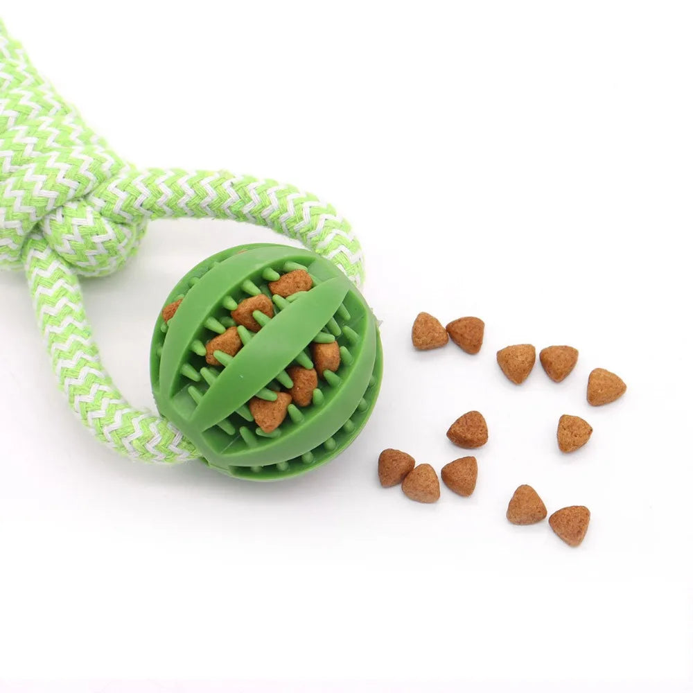 Dog Chew Toy Rubber Ball for Teeth Cleaning & Training