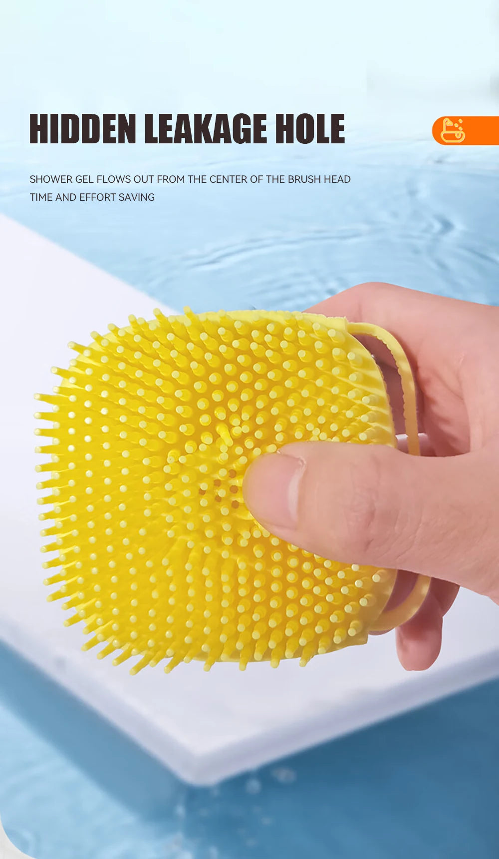 Dog Bath Brush Silicone Shampoo Dispenser Massage Scrubber