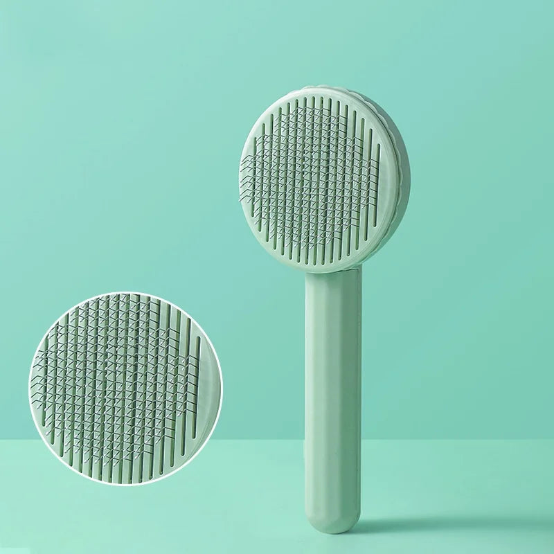 Dog Grooming Brush Self Cleaning Pet Hair Removal Comb