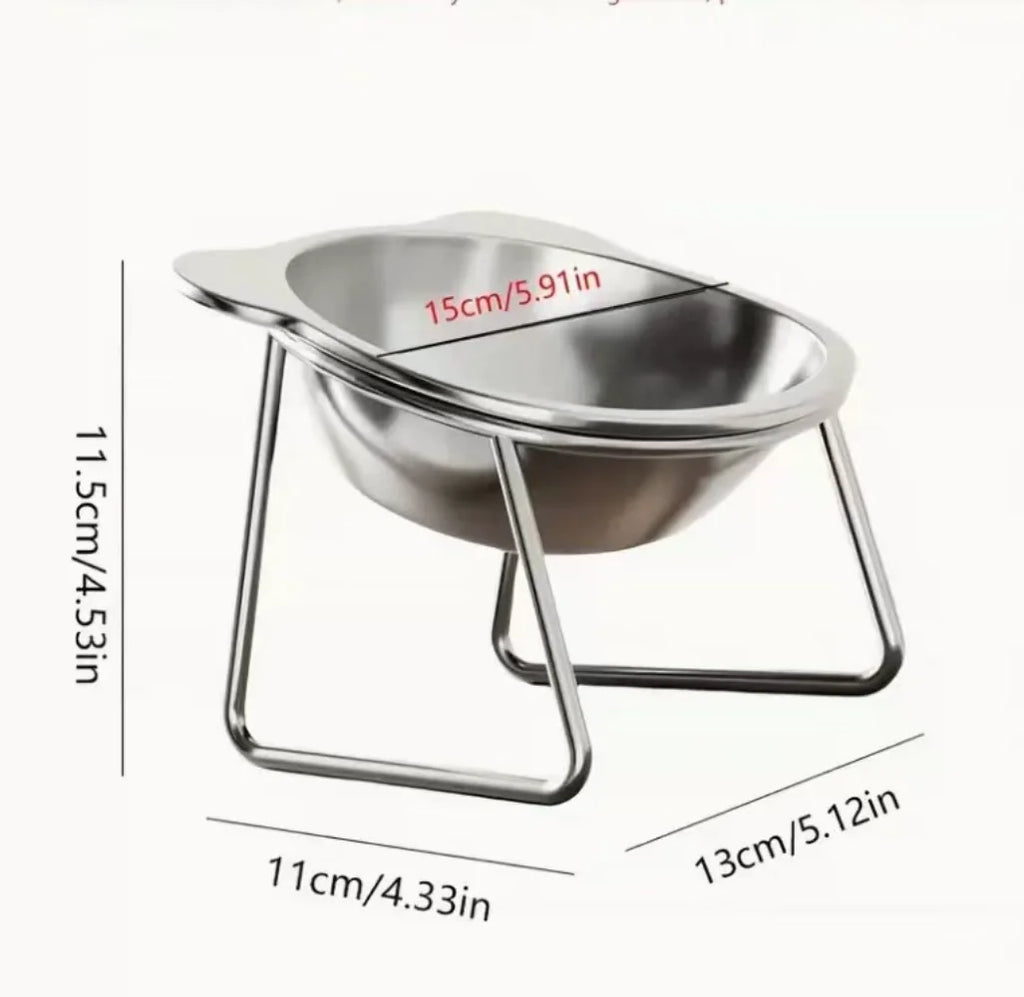 Elevated Pet Bowl – Stainless Steel Angled Dog & Cat Feeder