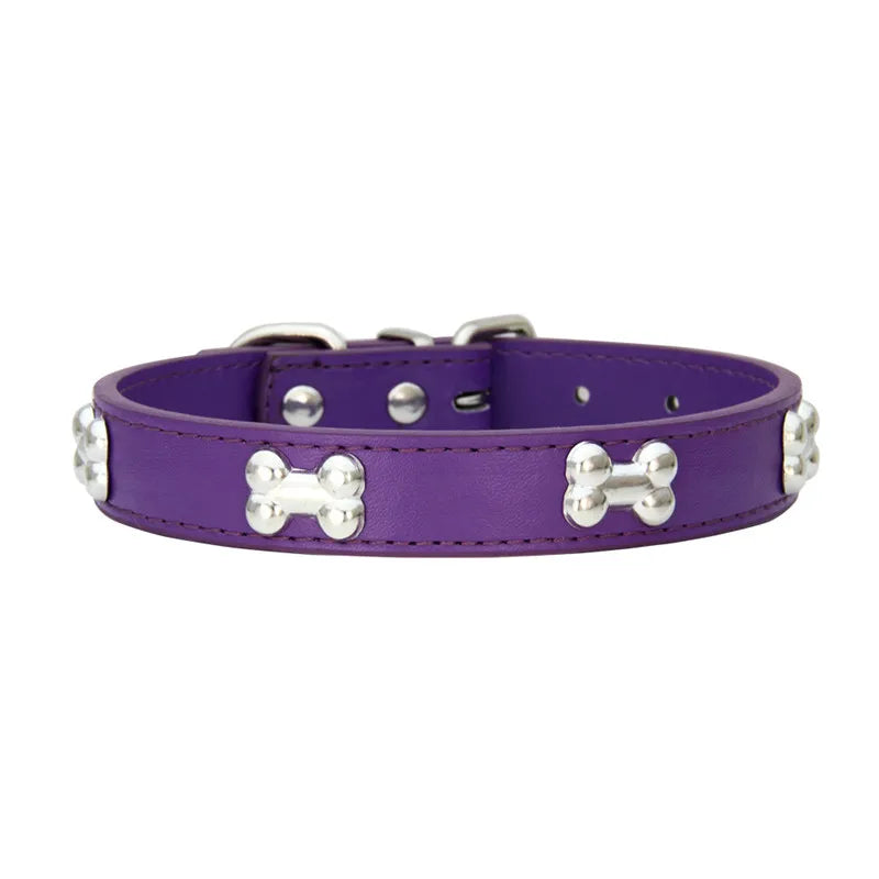Leather Dog Collar Breakaway Puppy Collar for Small & Large Dogs