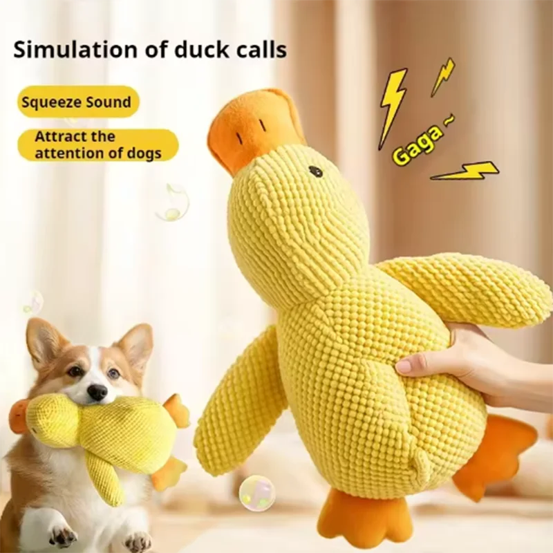 Squeaky Dog Toy Plush Duck Interactive Toy for Dogs
