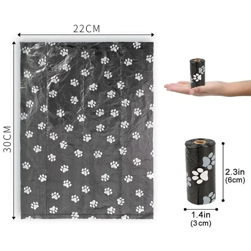 Dog Poop Bags Biodegradable Leak Proof Scented Paw Print Rolls