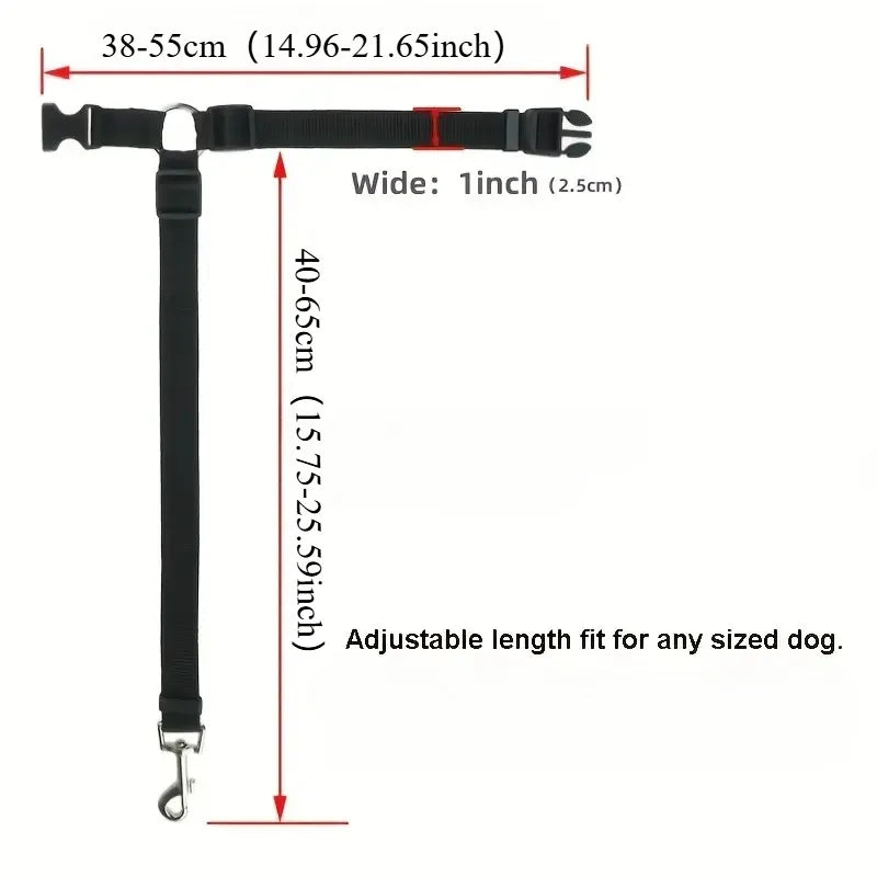 Dog Car Seat Belt – Adjustable Nylon Pet Safety Leash