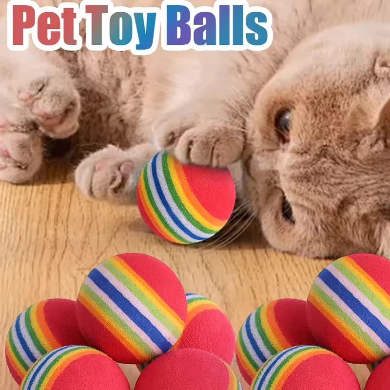 Rainbow Cat Balls – Interactive EVA Pet Toys for Cats & Dogs