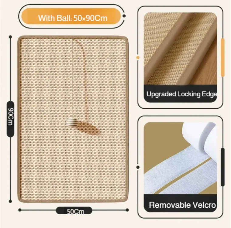 Multi-Function Cat Sisal Scratcher Pad, Sofa Protection Anti-Scratch Mat, No Lint Claw Grinding Pad for Cat Pet Daily Supplies