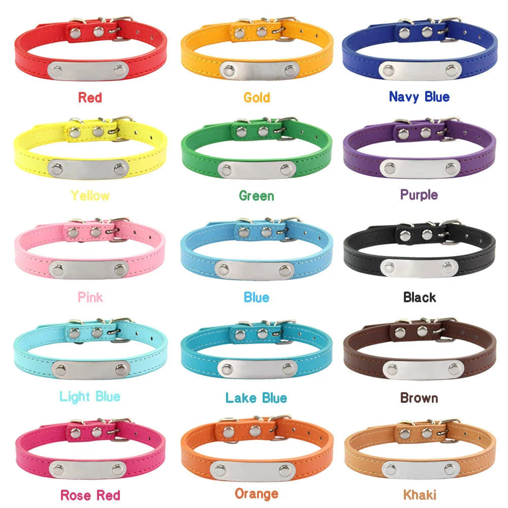 Personalized Dog Collar – Engraved Leather Pet ID Collar