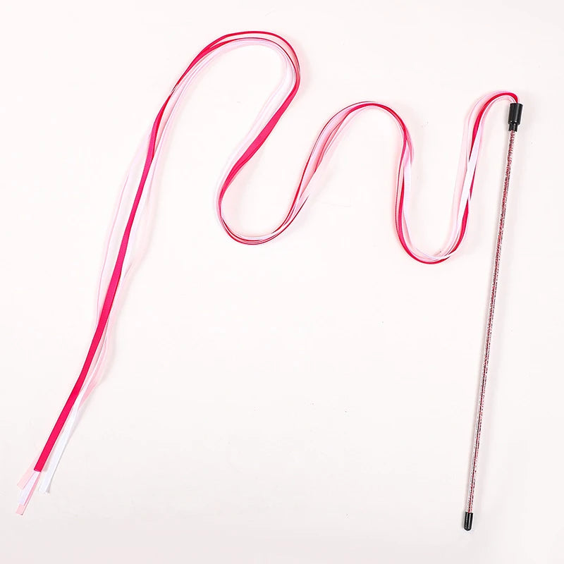 Cat Teaser Wand Long Ribbon Interactive Toy for Kittens