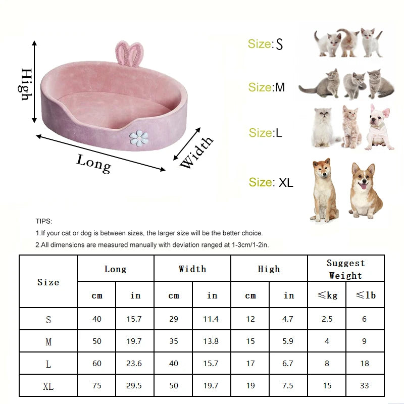 Bolster Dog Bed – Washable Soft Bed with Raised Sides & Non-Slip Base