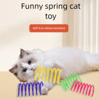 Interactive Cat Spring Toy – Colorful Plastic Jumping Toy