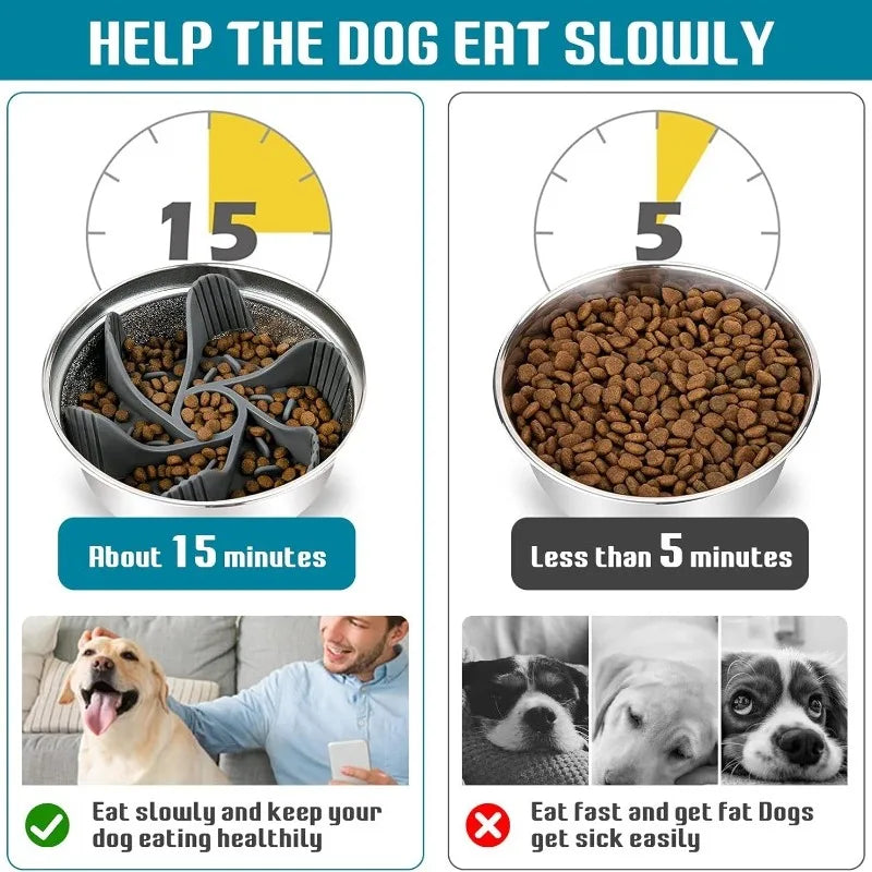 Slow Feeder Dog Bowl Insert Silicone Suction Cup Feeding Mat