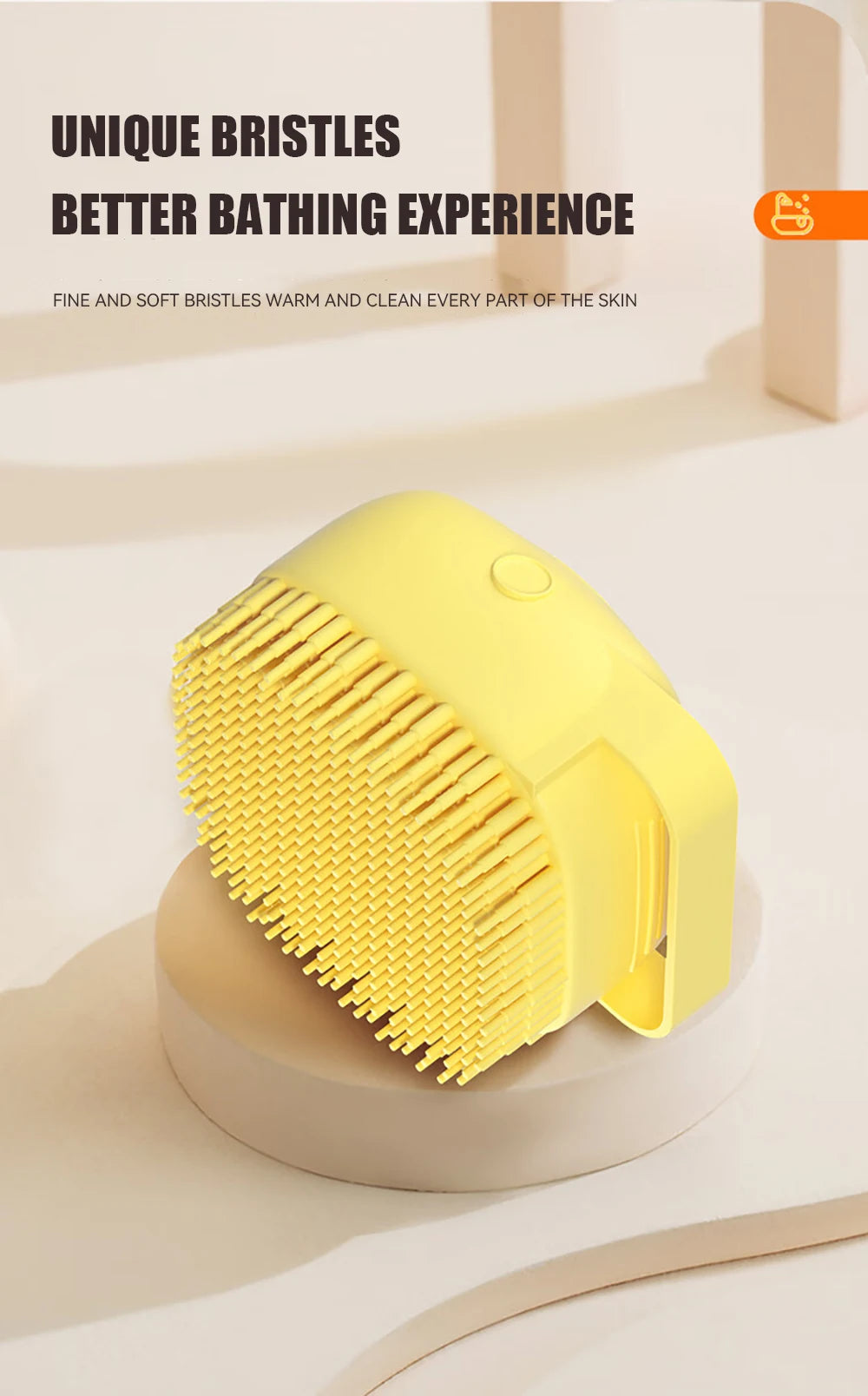 Dog Bath Brush Silicone Shampoo Dispenser Massage Scrubber