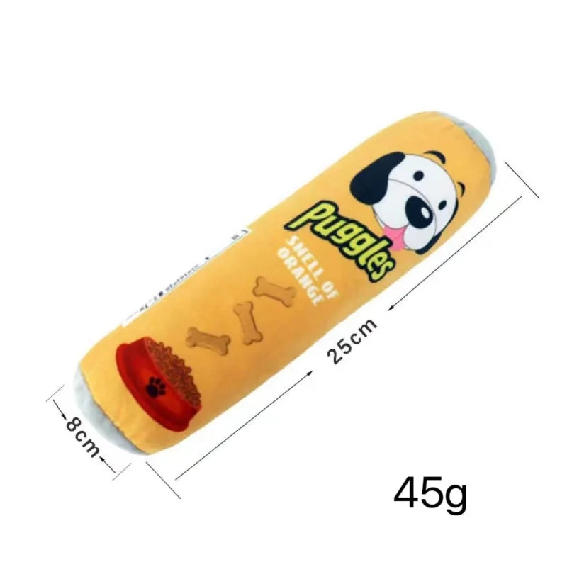 Plush Squeaky Dog Toy – Bottle-Shaped Interactive Chew Toy