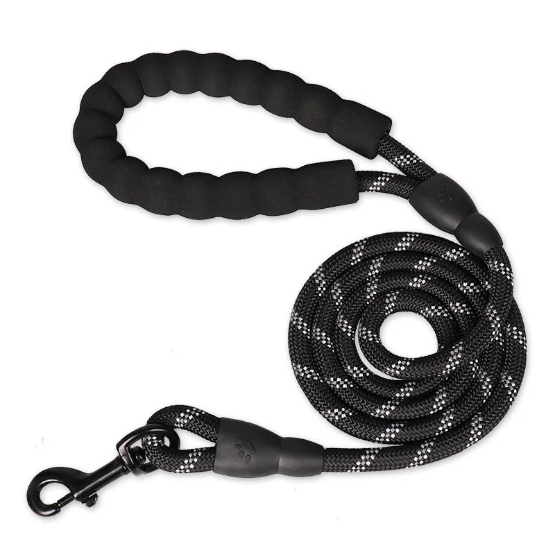 Nylon Dog Leash – Soft Handle Reinforced Lead for Daily Walks