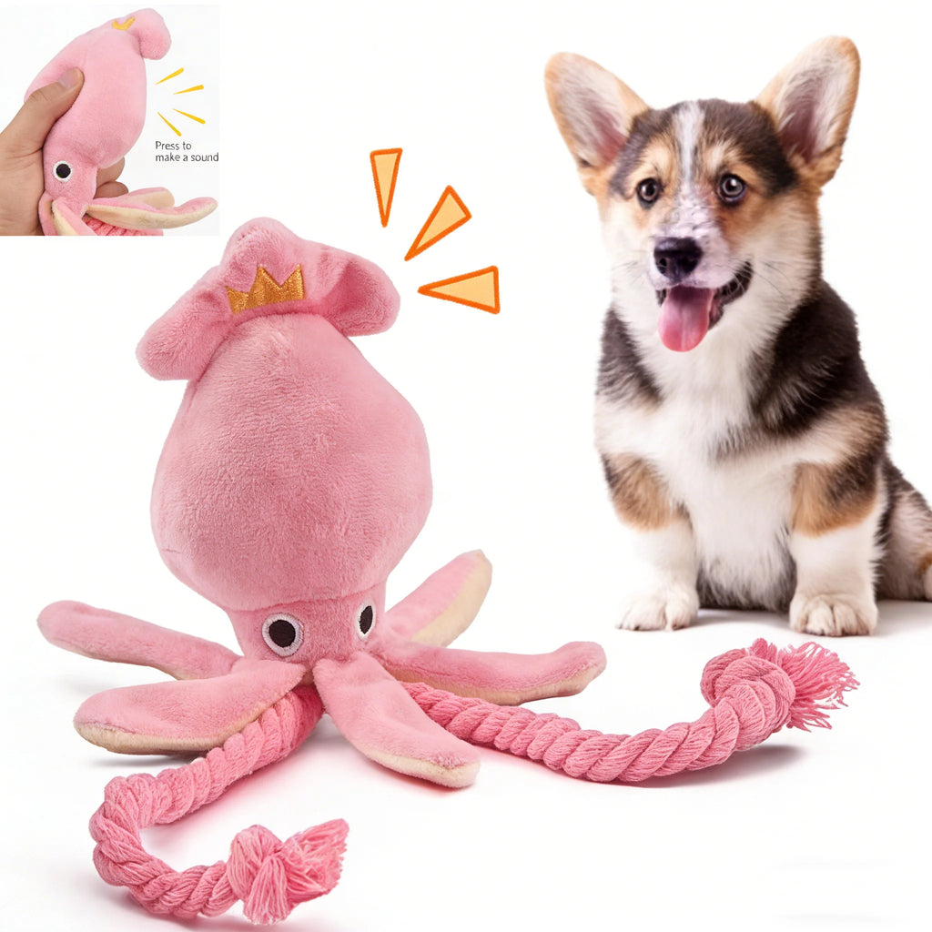 Octopus Dog Toy Interactive Rope Chew Toy for Teeth Cleaning