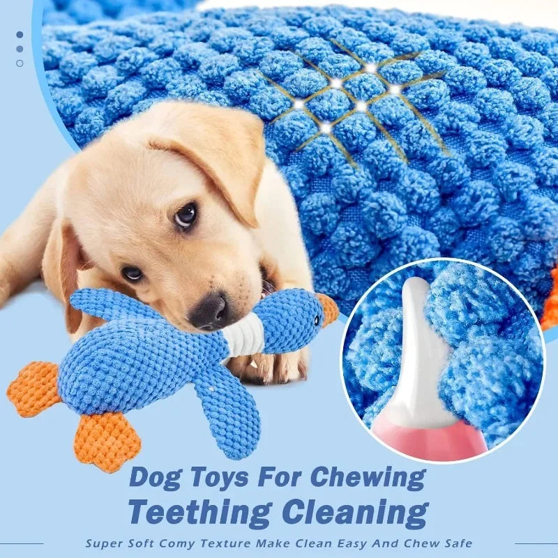 Plush Dog Toy – Goose Shaped Soft Chew & Play Toy