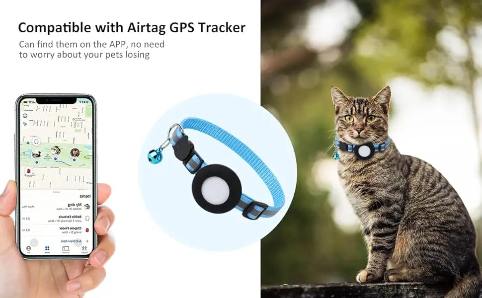 Cat AirTag Holder – Silicone GPS Tracker Collar Case