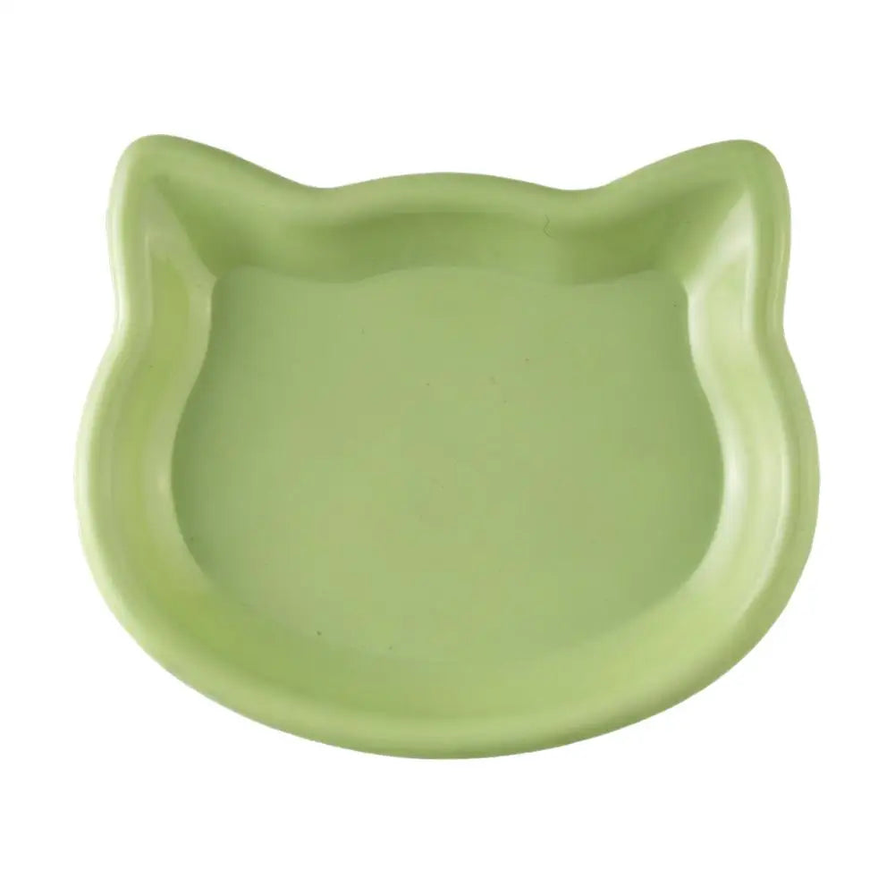 Cat Food Bowl – Shallow Plastic Cat Feeding Dish for Wet & Dry Food