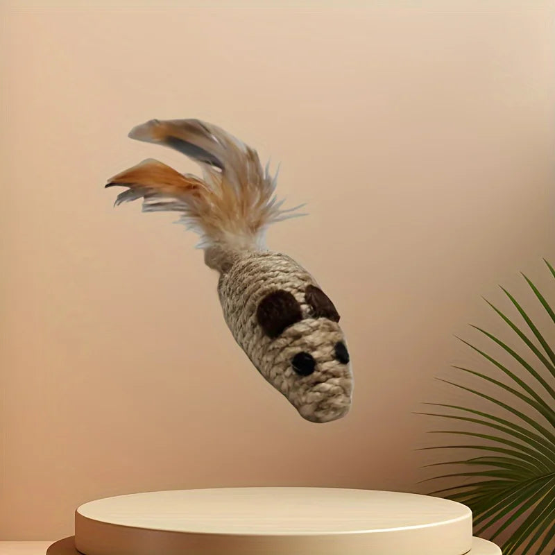 Sisal Mouse Cat Toy – Interactive Self-Play Toy for Kittens