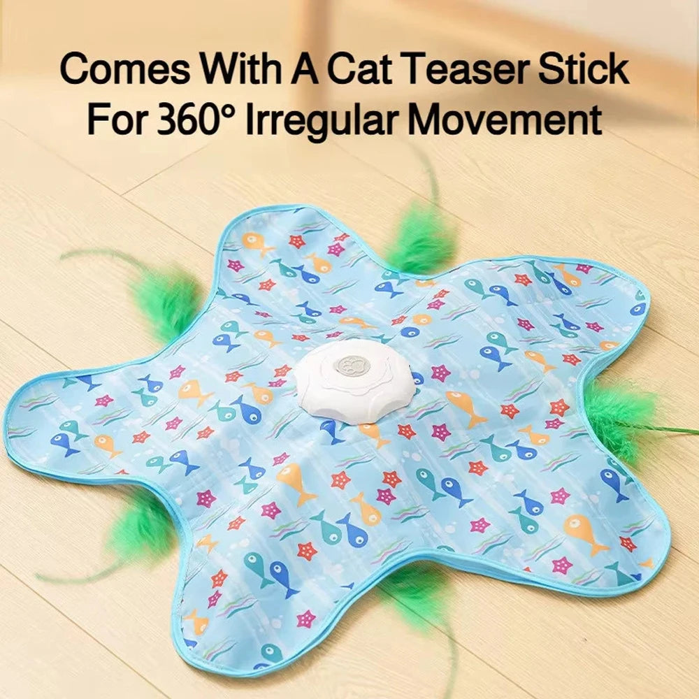 Interactive Cat Toy Hide and Seek Motion Activated Feather Toy
