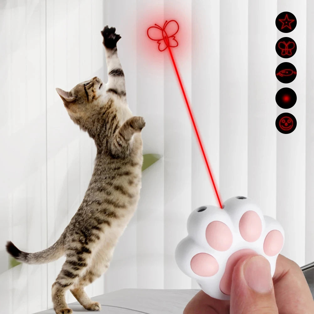 Rechargeable Laser Cat Toy – 5 Adjustable Patterns Interactive Pet Toy