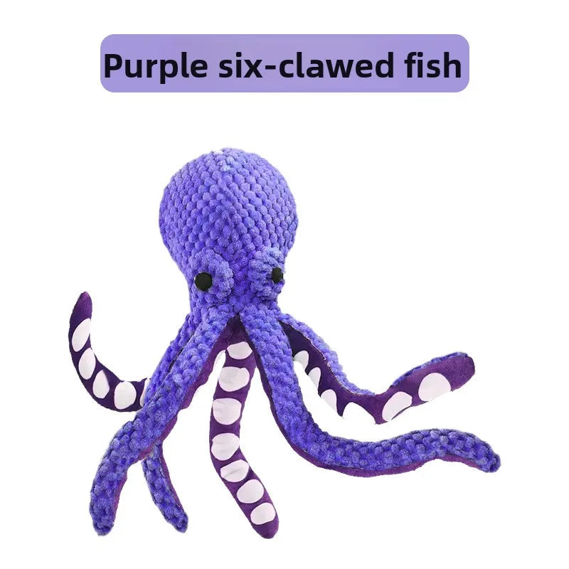 Plush Rope Dog Toy – Squeaky Octopus Tug & Chew Toy