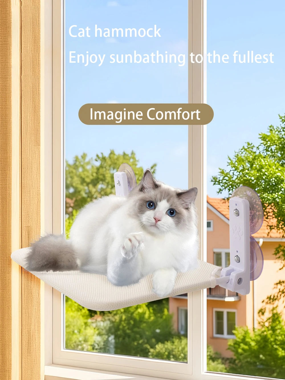 Cat Window Hammock – Foldable Suction Cup Hanging Cat Bed