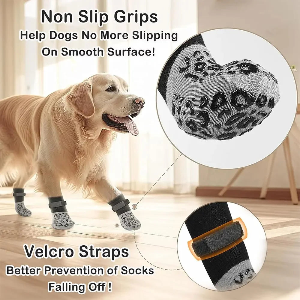 Dog Paw Protectors 4PCS Anti-Slip Boots for Outdoor Walking