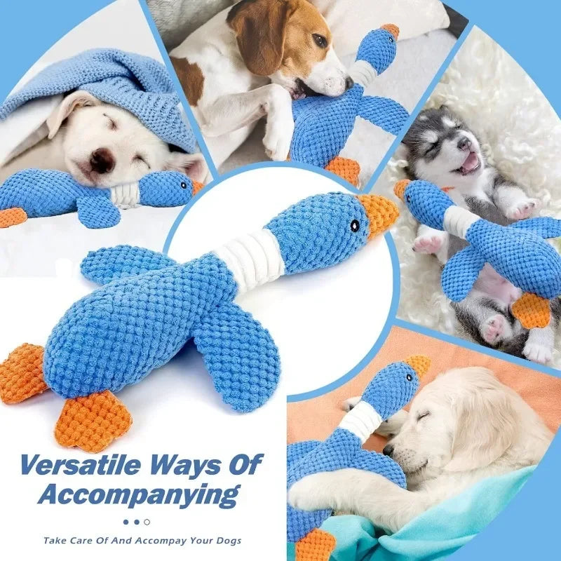 Plush Dog Toy – Goose Shaped Soft Chew & Play Toy