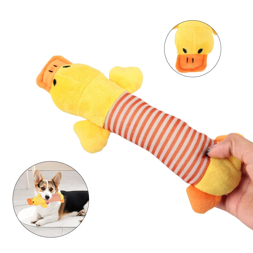 Squeaky Dog Toy Plush Elephant Duck Pig Interactive Toy