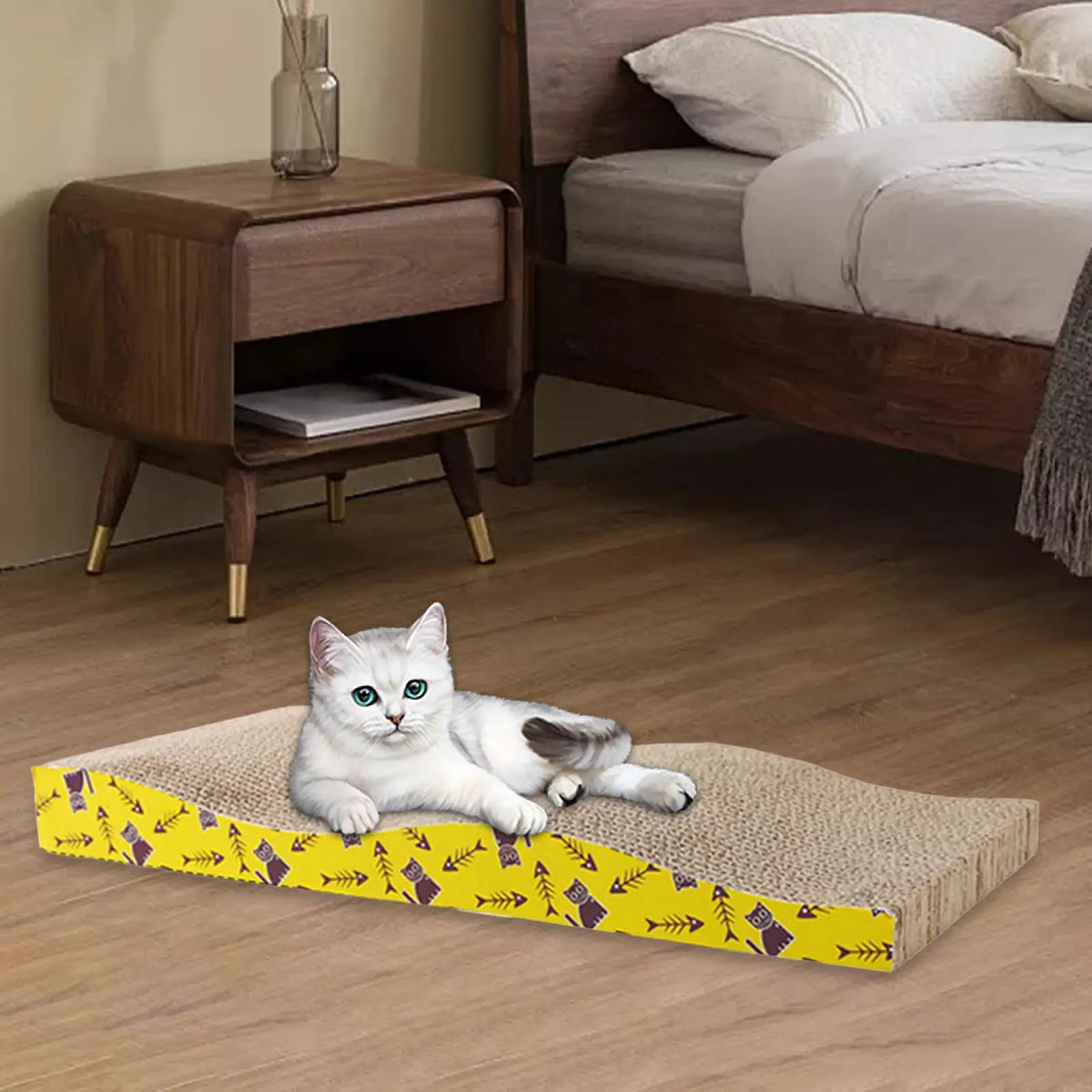 Cardboard Cat Scratcher – Lounge Bed & Scratching Pad for Cats