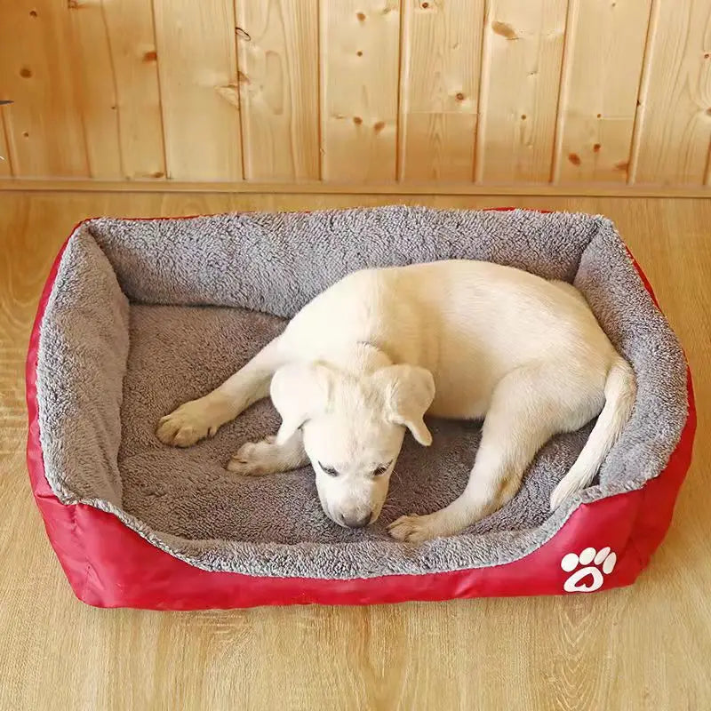 Large Dog Bed – Warm Square Pet Nest for Dogs & Cats