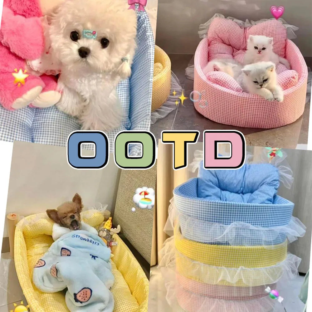 Cat Sofa Bed – Plush Oval Pet Bed for Cats & Small Dogs