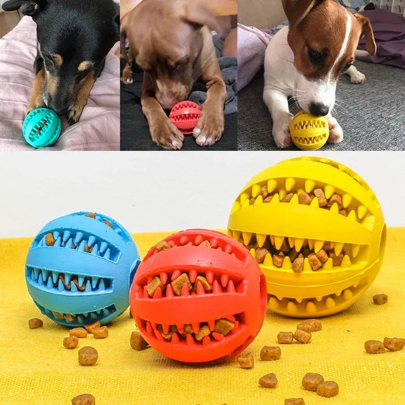 Dog Teething Toy – Rubber Chew Ball & Interactive Puzzle Toy